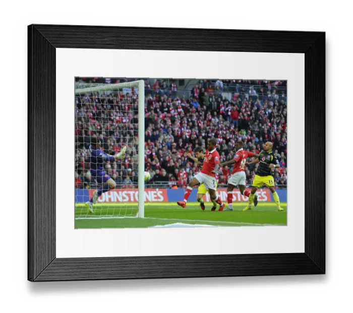 Framed Print : Mark Little Scores the Winning Goal: Bristol City's Johnstone's Paint Trophy Triumph at Wembley