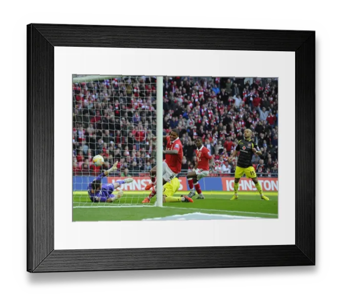 Framed Print : Bristol City Wins Johnstone's Paint Trophy: Mark Little Scores the Decisive Goal at Wembley Framed Print : Bristol City Wins Johnstone's Paint Trophy: Mark Little Scores the Decisive Goal at Wembley