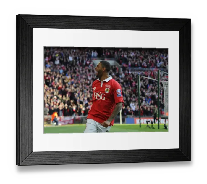 Framed Print : Mark Little's Thrilling Winning Goal: Bristol City's Johnstone's Paint Trophy Triumph over Walsall Framed Print : Mark Little's Thrilling Winning Goal: Bristol City's Johnstone's Paint Trophy Triumph over Walsall
