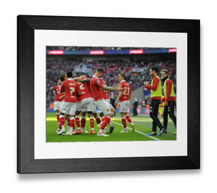 Framed Print : Bristol City: Mark Little's Euphoric Moment as They Lift the Johnstone's Paint Trophy Framed Print : Bristol City: Mark Little's Euphoric Moment as They Lift the Johnstone's Paint Trophy