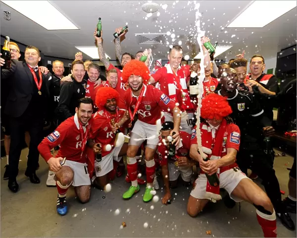 Bristol City FC: Triumphant in the Johnstone's Paint Trophy - Champagne Celebration in the Changing Room