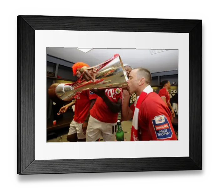 Framed Print : Bristol City FC: Wilbraham and Emmanuel-Thomas Lift the Johnstone's Paint Trophy at Wembley Framed Print : Bristol City FC: Wilbraham and Emmanuel-Thomas Lift the Johnstone's Paint Trophy at Wembley