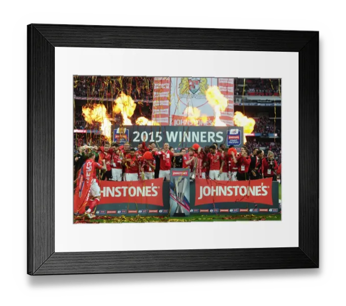 Framed Print : Bristol City Lift the JPT Trophy: Celebration at Wembley Stadium (Bristol City v Walsall) Framed Print : Bristol City Lift the JPT Trophy: Celebration at Wembley Stadium (Bristol City v Walsall)