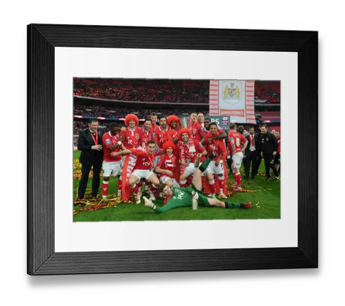 Framed Print : Bristol City FC's Glory at Wembley: Unforgettable JPT Victory Celebration