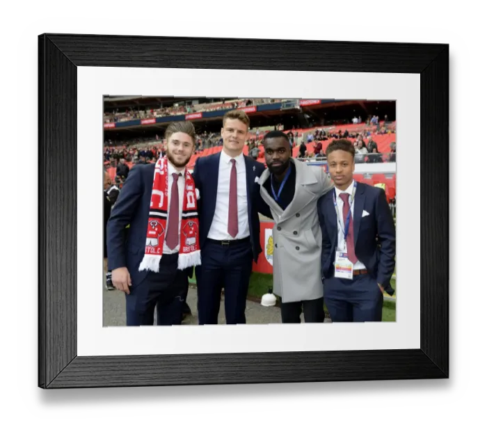 Framed Print : Bristol City FC: The Johnstone's Paint Trophy Final Showdown vs Walsall (March 2015) - Wes Burns, Matt Smith, Karleigh Osborne, Bobby Reid Framed Print : Bristol City FC: The Johnstone's Paint Trophy Final Showdown vs Walsall (March 2015) - Wes Burns, Matt Smith, Karleigh Osborne, Bobby Reid