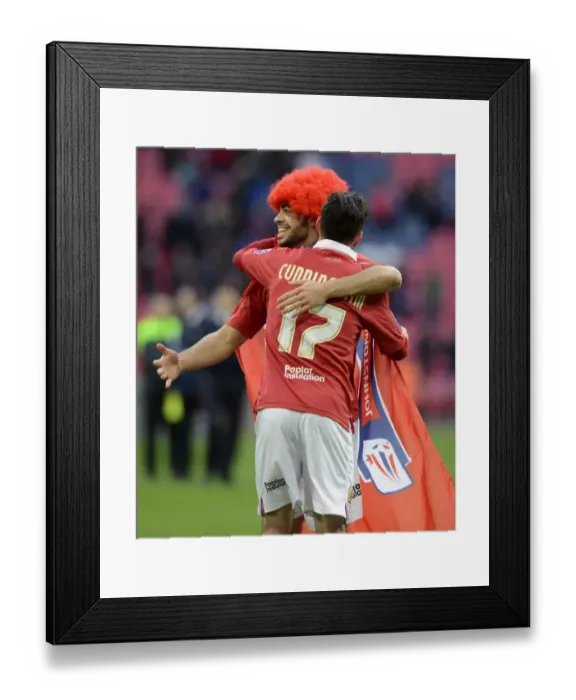 Framed Print : Bristol City Football Club: Derrick Williams and Greg Cunningham Celebrate Johnstone's Paint Trophy Victory at Wembley Stadium Framed Print : Bristol City Football Club: Derrick Williams and Greg Cunningham Celebrate Johnstone's Paint Trophy Victory at Wembley Stadium