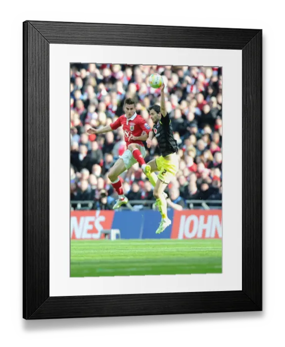 Framed Print : Battling for Supremacy: Joe Bryan vs. Ben Purkiss in the Johnstone's Paint Trophy Final Framed Print : Battling for Supremacy: Joe Bryan vs. Ben Purkiss in the Johnstone's Paint Trophy Final