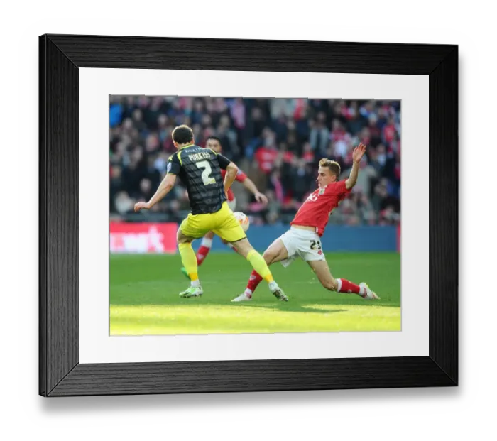 Framed Print : Bristol City vs Walsall: Joe Bryan Tackles Ben Purkiss in Johnstone's Paint Trophy Final Showdown Framed Print : Bristol City vs Walsall: Joe Bryan Tackles Ben Purkiss in Johnstone's Paint Trophy Final Showdown