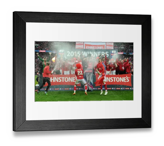 Framed Print : Bristol City Celebrate Winning Johnstone's Paint Trophy vs Walsall at Wembley Stadium, 2015