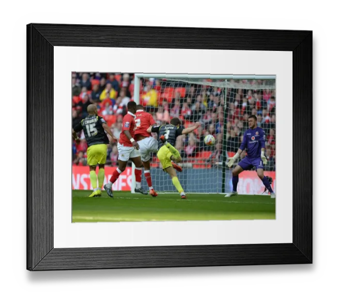 Framed Print : Mark Little Scores the Winning Goal: Bristol City's Johnstone's Paint Trophy Triumph at Wembley Stadium (2015)
