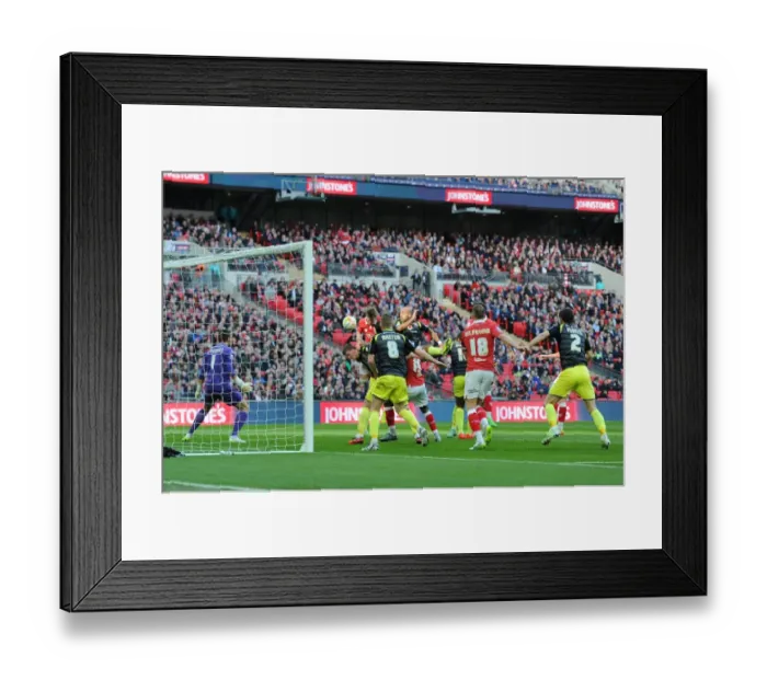 Framed Print : Aden Flint Scores the Opener: Bristol City's Johnstone's Paint Trophy Victory over Walsall (2015) Framed Print : Aden Flint Scores the Opener: Bristol City's Johnstone's Paint Trophy Victory over Walsall (2015)