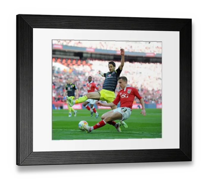 Framed Print : Bristol City vs Walsall: Joe Bryan Tackled While Crossing the Ball at the Johnstone Paint Trophy Final, Wembley Stadium, 2015 Framed Print : Bristol City vs Walsall: Joe Bryan Tackled While Crossing the Ball at the Johnstone Paint Trophy Final, Wembley Stadium, 2015