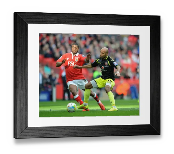 Framed Print : Bristol City vs Walsall: Mark Little Tackles James Chambers in Johnstone's Paint Trophy Final at Wembley Stadium Framed Print : Bristol City vs Walsall: Mark Little Tackles James Chambers in Johnstone's Paint Trophy Final at Wembley Stadium