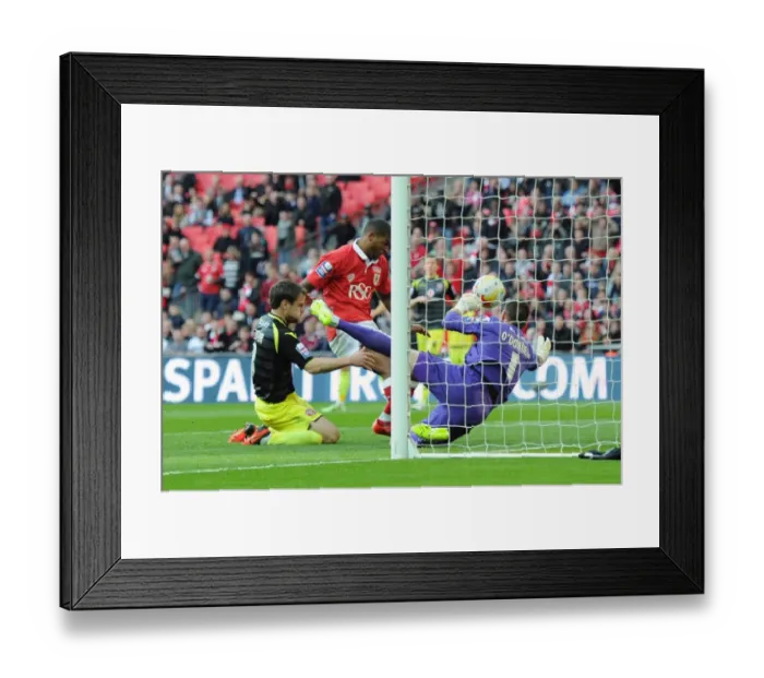 Framed Print : Mark Little Scores the Winning Goal: Bristol City's Johnstone's Paint Trophy Victory at Wembley Stadium Framed Print : Mark Little Scores the Winning Goal: Bristol City's Johnstone's Paint Trophy Victory at Wembley Stadium