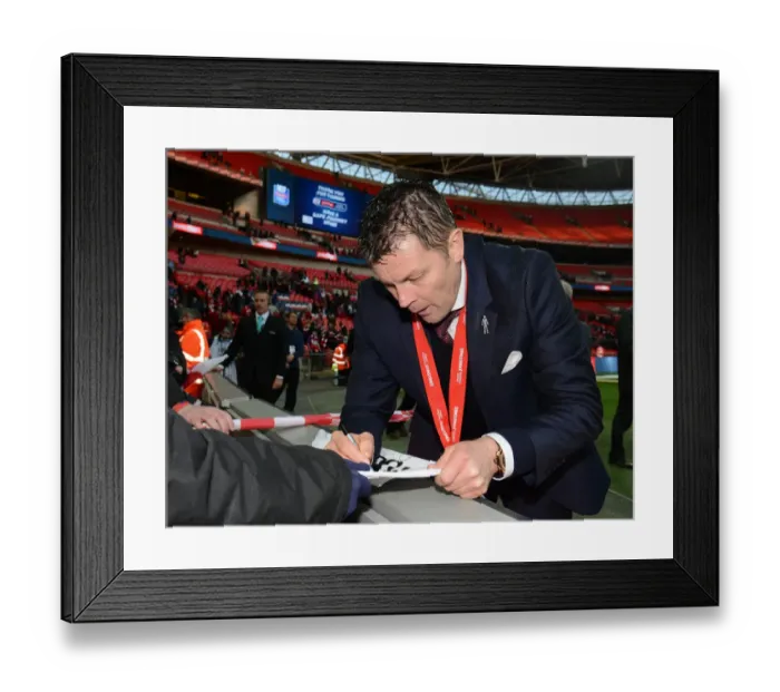 Framed Print : Bristol City Manager Steve Cotterill Celebrates JPT Win with Fans at Wembley Stadium