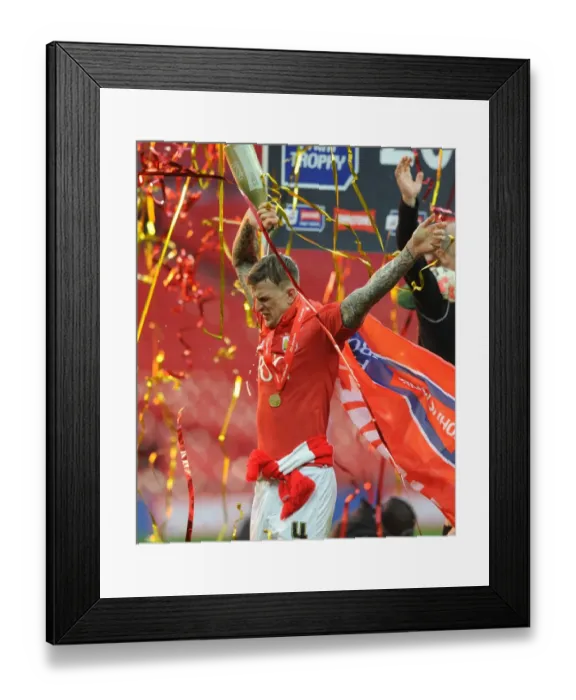 Framed Print : Aden Flint's Triumph: Bristol City's Johnstone Paint Trophy Victory at Wembley, 2015