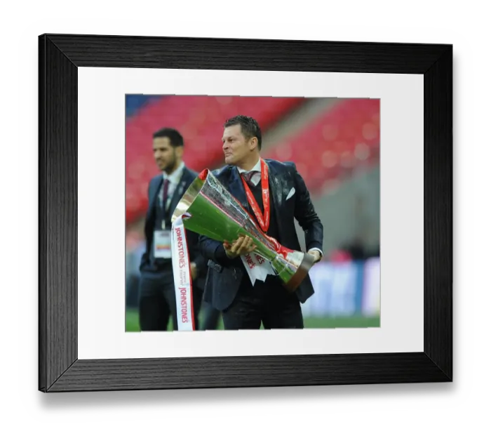 Framed Print : Bristol City FC: Steve Cotterill Leads the Way in Johnstone's Paint Trophy Final against Walsall