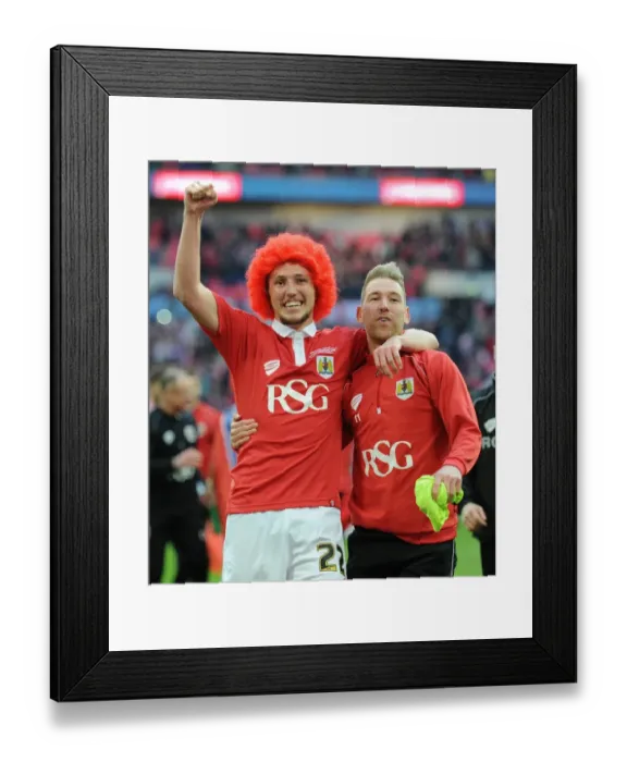 Framed Print : Bristol City FC: Luke Ayling and Scott Wagstaff Celebrate Johnstone Paint Trophy Victory over Walsall at Wembley Stadium Framed Print : Bristol City FC: Luke Ayling and Scott Wagstaff Celebrate Johnstone Paint Trophy Victory over Walsall at Wembley Stadium