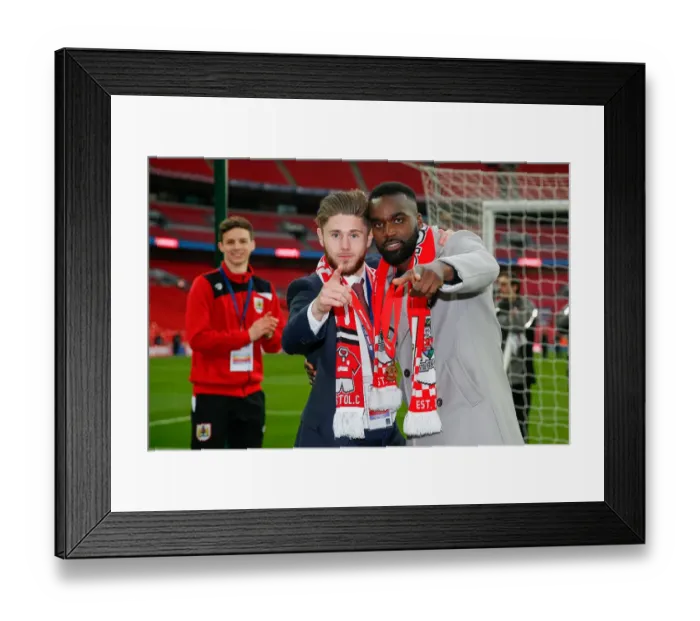 Framed Print : Bristol City Celebrate 2-0 Johnstones Paint Trophy Victory over Walsall: Wes Burns and Karleigh Osborne Rejoice Framed Print : Bristol City Celebrate 2-0 Johnstones Paint Trophy Victory over Walsall: Wes Burns and Karleigh Osborne Rejoice