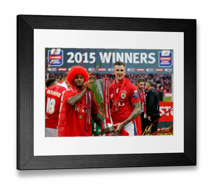 Framed Print : Bristol City FC: Mark Little and Aden Flint Celebrate Johnstones Paint Trophy Victory over Walsall (22 / 03 / 2015) Framed Print : Bristol City FC: Mark Little and Aden Flint Celebrate Johnstones Paint Trophy Victory over Walsall (22 / 03 / 2015)