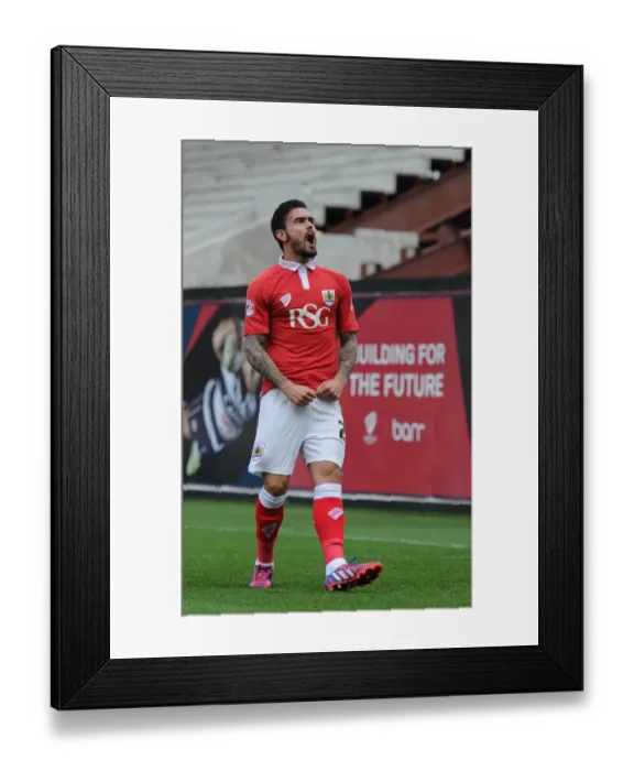 Framed Print : Marlon Pack's Goal Celebration: Bristol City vs Barnsley, March 2015