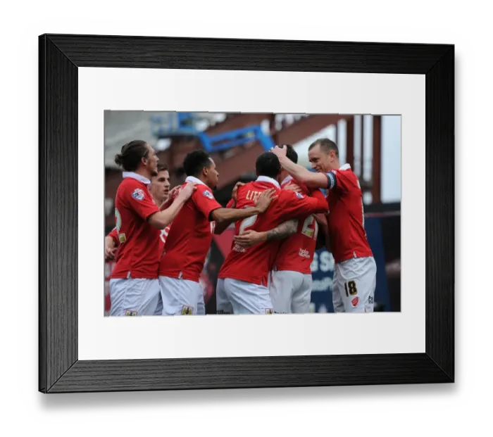 Framed Print : Bristol City Celebrates Marlon Pack's Goal Against Barnsley in Sky Bet League One (28 March 2015) Framed Print : Bristol City Celebrates Marlon Pack's Goal Against Barnsley in Sky Bet League One (28 March 2015)