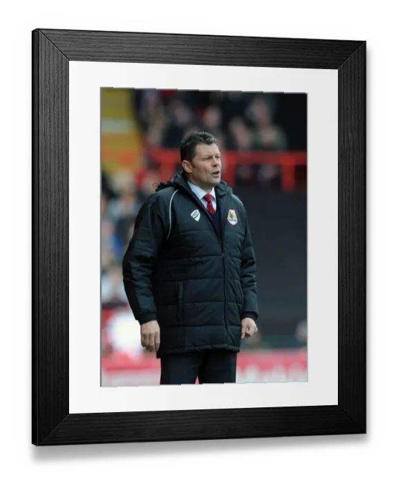 Framed Print : Steve Cotterill Leads Bristol City Against Barnsley, 28 March 2015