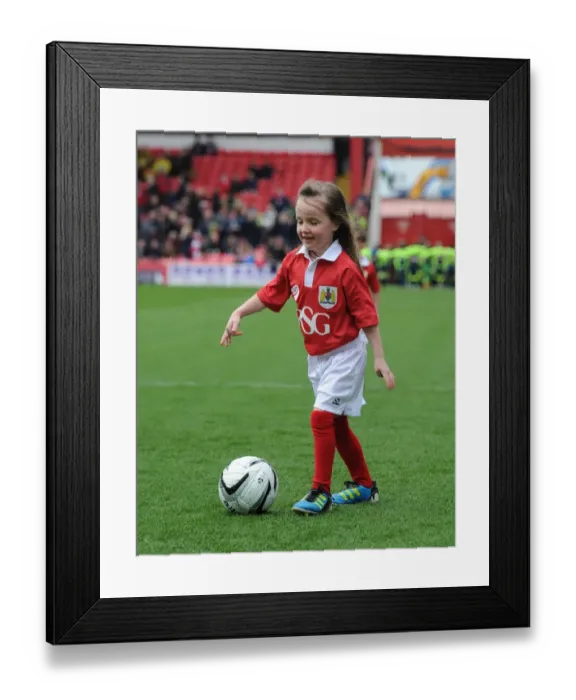 Framed Print : Bristol City vs Barnsley: Excited Mascot at Ashton Gate Stadium, 28 March 2015