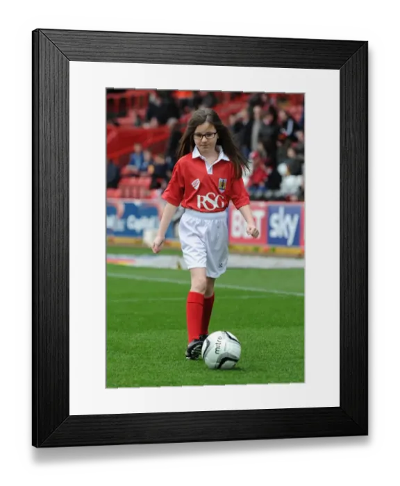 Framed Print : Mascots Face Off: Bristol City vs Barnsley at Ashton Gate for Sky Bet League One Clash on March 28, 2015