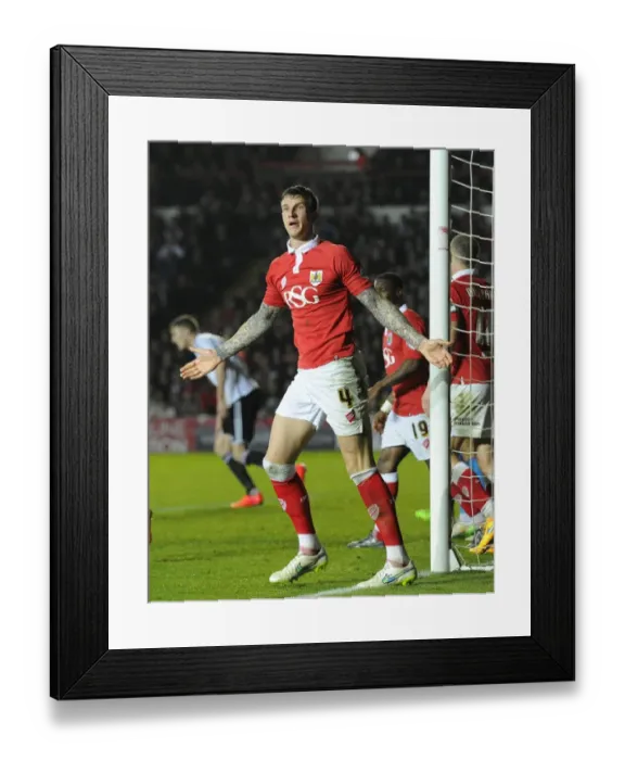 Framed Print : Aden Flint's Appeal: Bristol City vs Swindon Town, Sky Bet League One, April 7, 2015