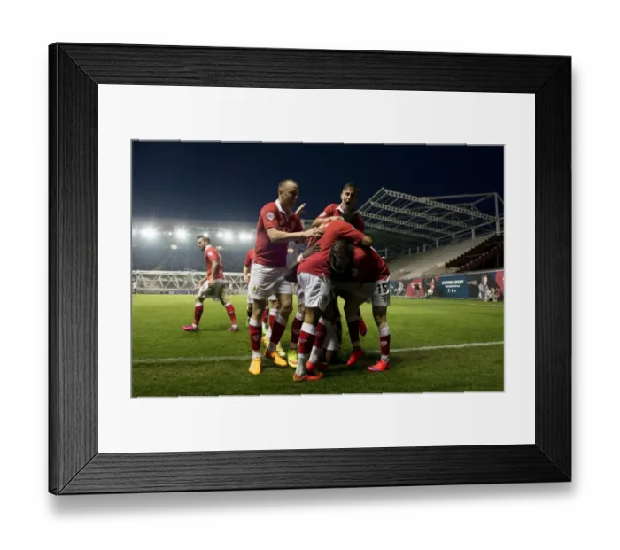 Framed Print : Bristol City's Kieran Agard Scores Game-winning Goal vs. Swindon Town