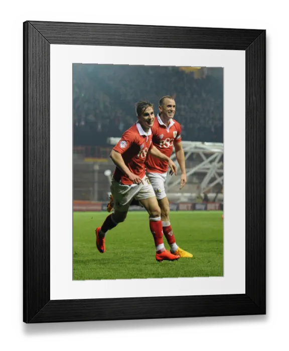 Framed Print : Bristol City's Joe Bryan Scores Dramatic Goal Against Swindon Town, Sky Bet League One, 2015 Framed Print : Bristol City's Joe Bryan Scores Dramatic Goal Against Swindon Town, Sky Bet League One, 2015