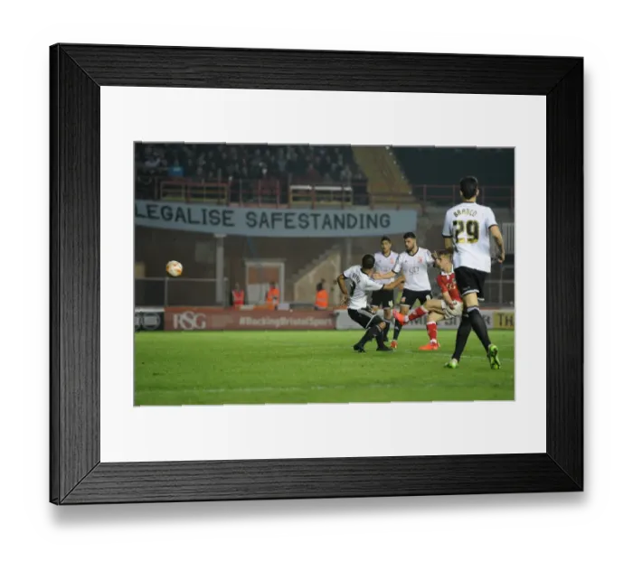 Framed Print : Bristol City's Joe Bryan Scores the Winning Goal Against Swindon Town, April 2015