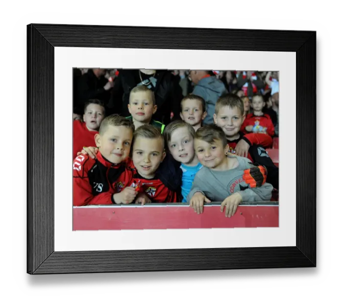 Framed Print : Young Fans Excitement at Bristol City vs. Swindon Town Football Match, April 2015