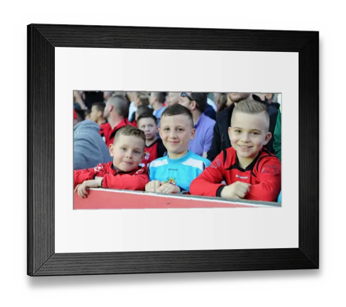 Framed Print : Young Fans Thrilling Excitement: Bristol City vs. Swindon Town at Ashton Gate Stadium (April 2015)