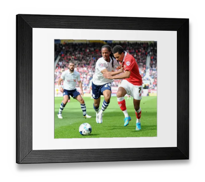 Framed Print : Intense Rivalry: Smith vs. Johnson Clash in Preston North End vs. Bristol City Football Match, April 2015 Framed Print : Intense Rivalry: Smith vs. Johnson Clash in Preston North End vs. Bristol City Football Match, April 2015