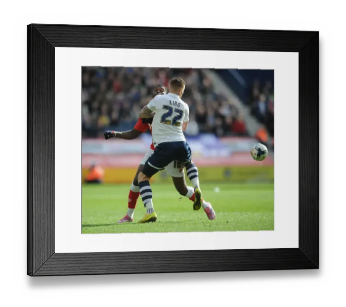 Framed Print : Jay Emmanuel-Thomas vs Jack King: Intense Battle at Deepdale, Preston North End vs Bristol City, Sky Bet League One