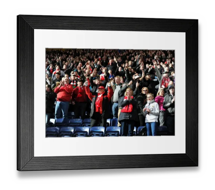 Framed Print : Bristol City Fans in Full Force at Deepdale Stadium during Sky Bet League One Match against Preston North End, 11 / 04 / 2015 Framed Print : Bristol City Fans in Full Force at Deepdale Stadium during Sky Bet League One Match against Preston North End, 11 / 04 / 2015