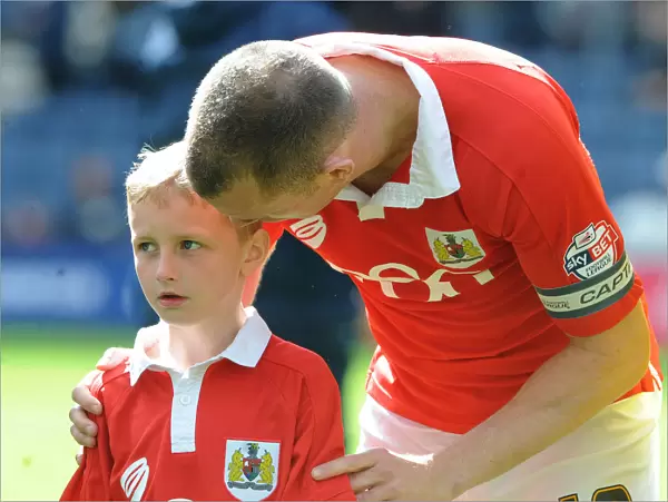 Aaron Wilbraham and the Bristol City Mascot Before the Preston North End Match, 2015