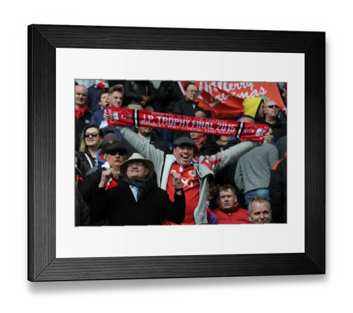 Framed Print : Bristol City Fan's Euphoric Moment as Bristol City Triumphs Over Preston North End in Sky Bet League One (April 11, 2015)