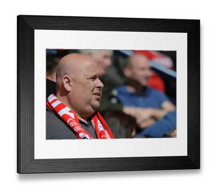 Framed Print : Thrilling Moment: Bristol City Fan's Emotion-Filled Celebration at Preston North End Game (April 11, 2015)