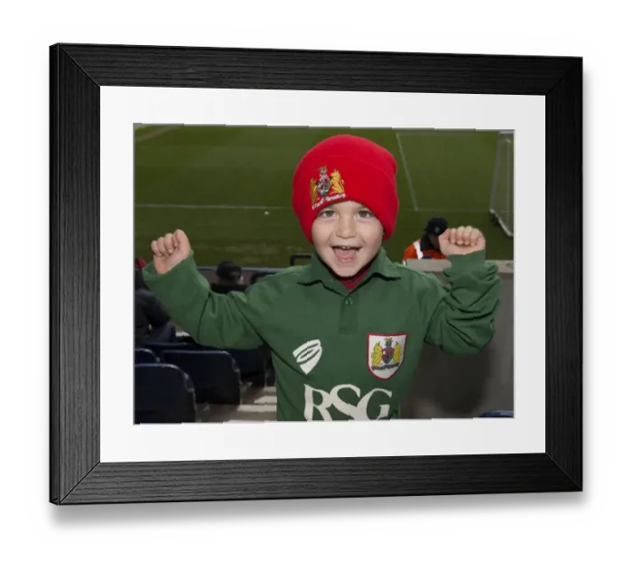 Framed Print : Ecstatic Bristol City Fan Celebrates Sky Bet League One Victory over Preston North End at Deepdale Stadium Framed Print : Ecstatic Bristol City Fan Celebrates Sky Bet League One Victory over Preston North End at Deepdale Stadium
