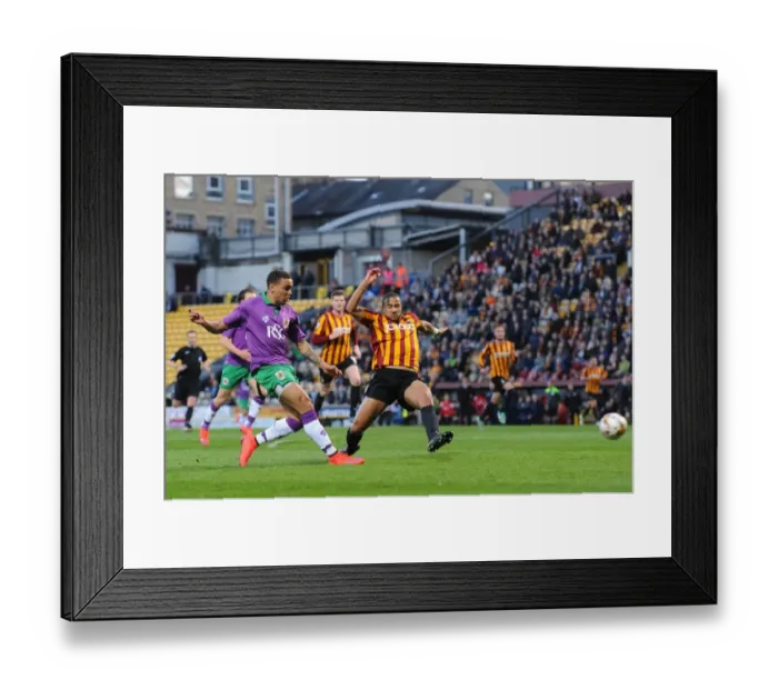 Framed Print : James Tavernier Scores the Decisive Goal: Bradford City vs. Bristol City (Promotion Battle), April 2015