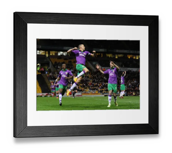 Framed Print : Aaron Wilbraham's Euphoric Goal Celebration: Bradford City vs. Bristol City (Promotion Battle), April 2015
