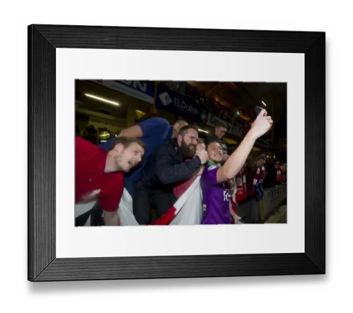 Framed Print : Bradford City vs. Bristol City: Luke Ayling's Euphoric Moment with Fans - Promotion Celebration (Exclusive)
