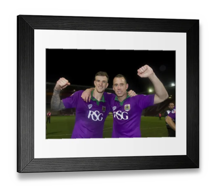 Framed Print : Bradford City vs. Bristol City: Aden Flint and Aaron Wilbraham Celebrate Promotion to Championship Framed Print : Bradford City vs. Bristol City: Aden Flint and Aaron Wilbraham Celebrate Promotion to Championship