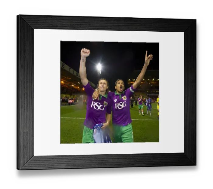 Framed Print : Bradford City vs. Bristol City: Luke Ayling and Korey Smith Celebrate Promotion to Championship