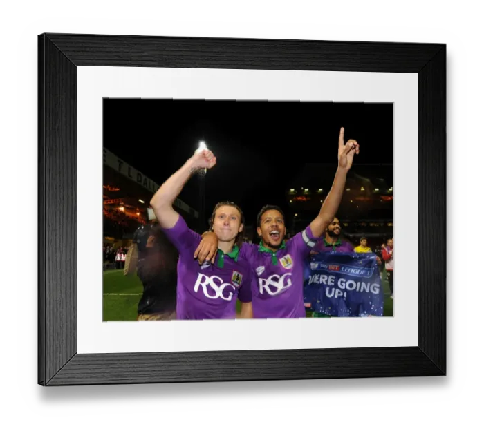 Framed Print : Bradford vs. Bristol City: Luke Freeman and Korey Smith's Euphoric Promotion Moment