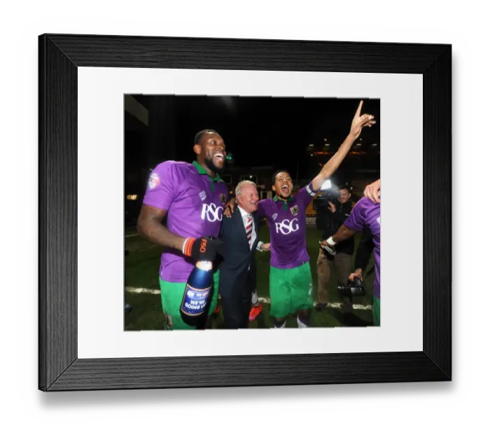 Framed Print : Bristol City's Promotion Celebration: Pride and Joy with Jay Emmanuel-Thomas, Korey Smith, and Steve Lansdown Framed Print : Bristol City's Promotion Celebration: Pride and Joy with Jay Emmanuel-Thomas, Korey Smith, and Steve Lansdown