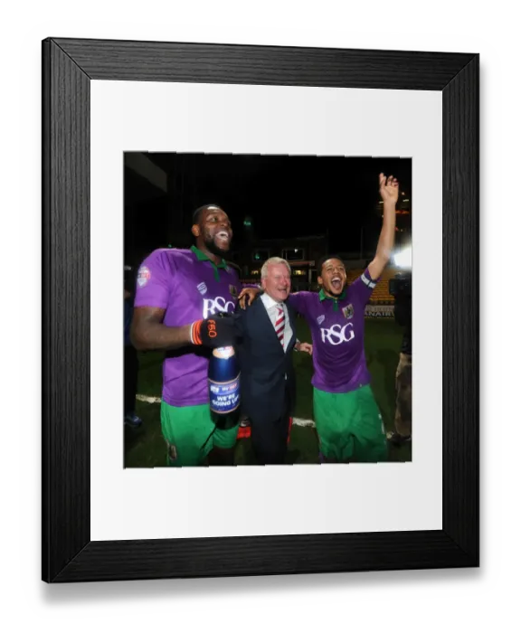 Framed Print : Bristol City FC's Promotion Celebration: Jay Emmanuel-Thomas, Korey Smith, and Steve Lansdown